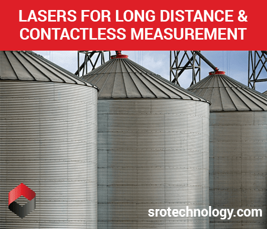 Using laser beams for long contactless measurement for large storage silos