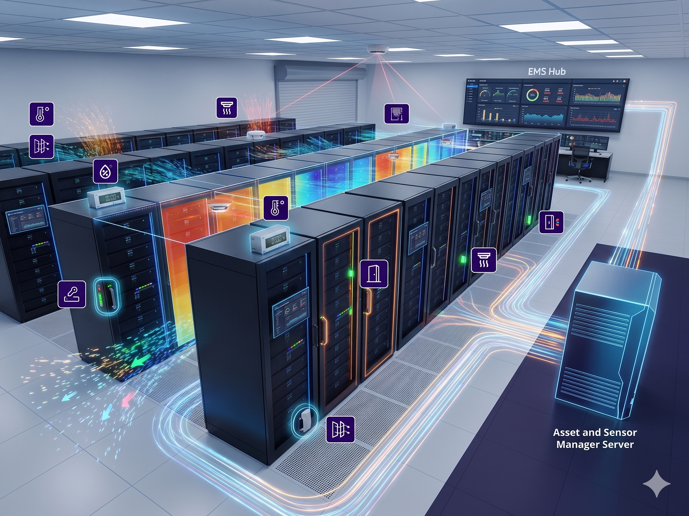 A general model of a data center environmental monitoring system (EMS)